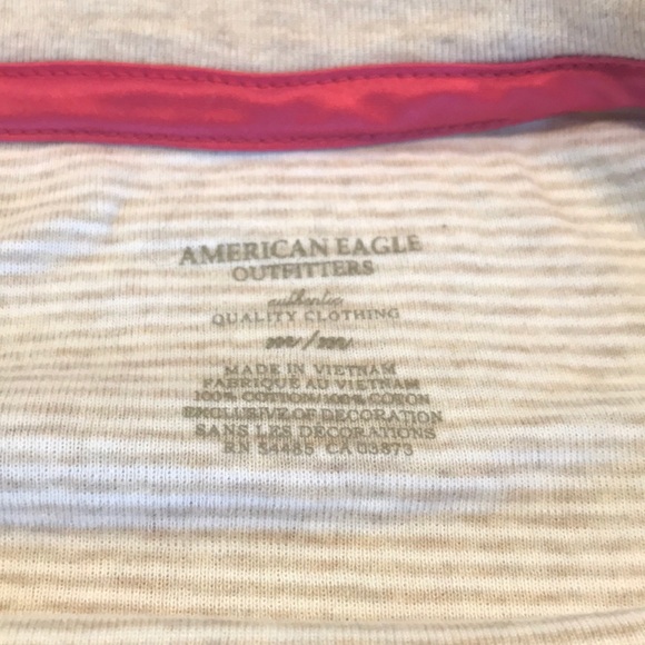 Oatmeal Thin-striped Long T-shirt - Picture 3 of 3